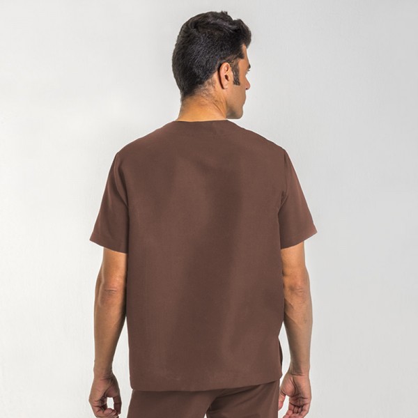 Anade-uniforme-medico-pijama-sanitario-hidrorepelente-marron-trasera-19CN-85W48
