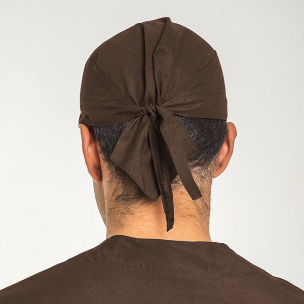Anade-gorro-quirofano-bandana-marron-trasera