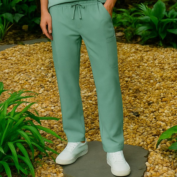 Pantalón sanitario recto 3 bolsillos sage green (3)