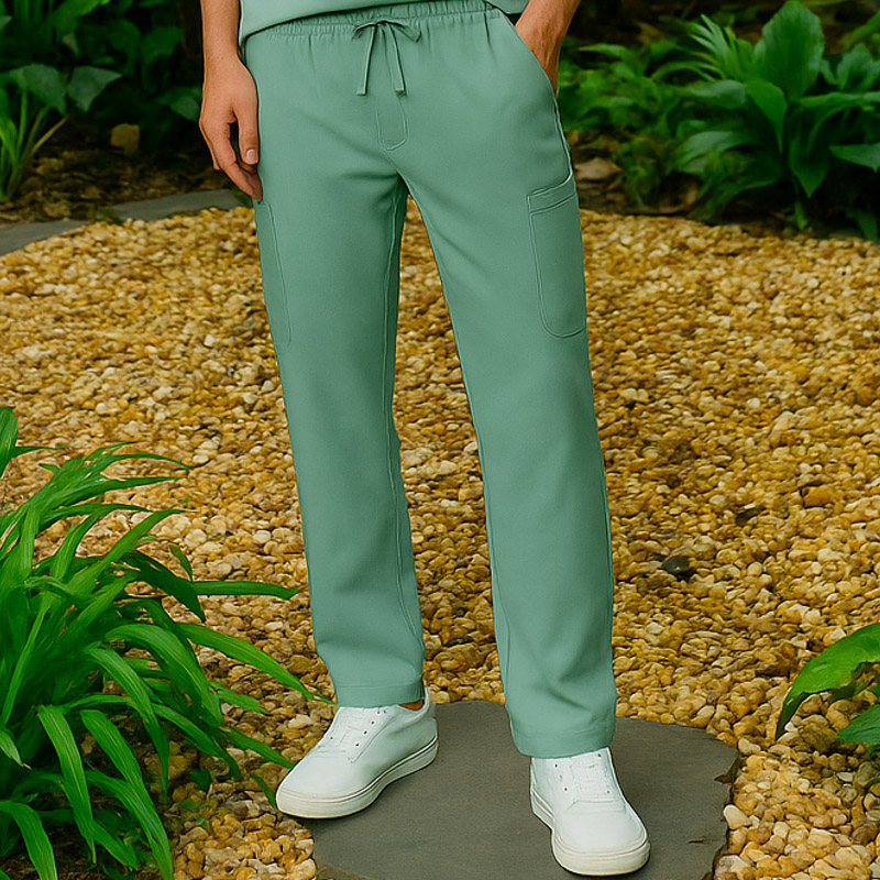 Pantalón sanitario recto 3 bolsillos sage green