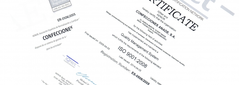 Certificación UNE-EN ISO 9001:2008